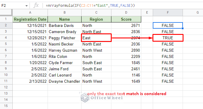 a general if formula will not show all the desired matches